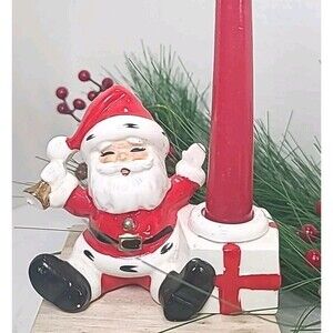 Rare Vintage Santa Candle Holder Topline Imports Japan